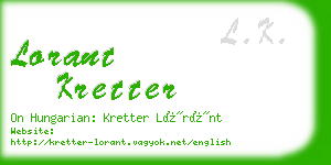 lorant kretter business card